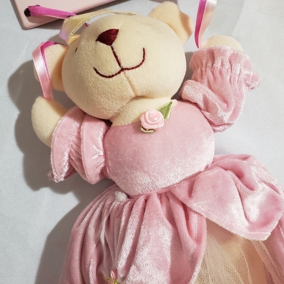 Ava's Room Ballerina Teddy Bear Princess Door Hanger Stuffed Animal Plush Pink - Picture 5 of 8